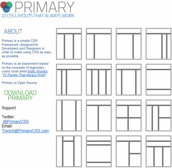 Primary CSS 免費用 CSS 架構好你的網頁佈局