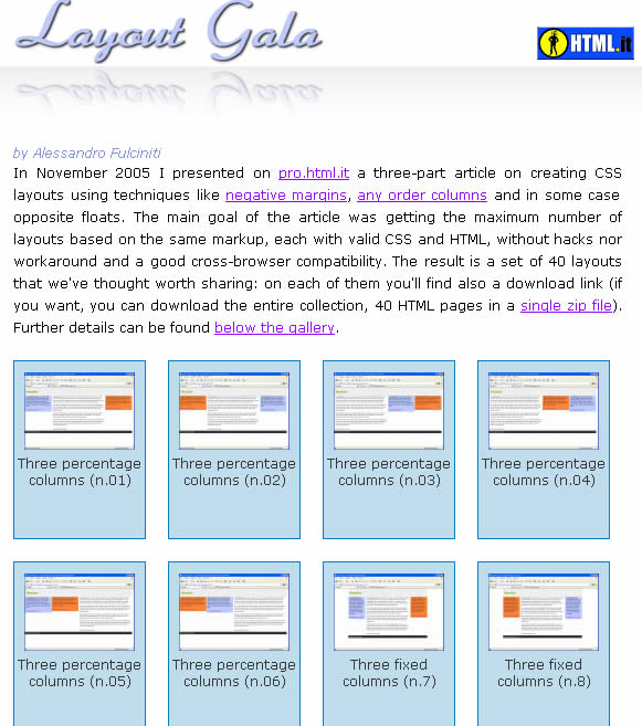 Layout Gala 40 個 CSS 網頁架構，讓你免費下載