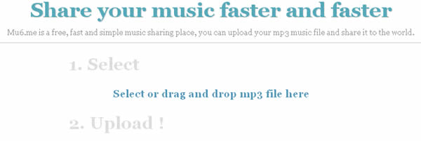 Mu6.me 免費讓你收聽大家所上傳的 MP3 音樂，並提供直接連結到網頁內的 Flash 或 Embed Code