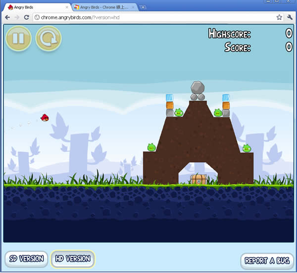 網頁版的 Angry Birds 生氣鳥 ，用瀏覽器就可以玩