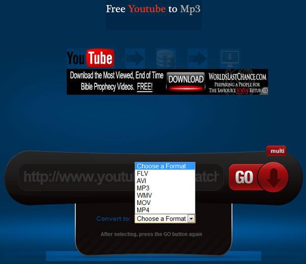 Free Youtube To Mp3 免費的線上影音轉檔及下載服務，支援 YouTube、Daily Motion、Metacafe、Myspace 等各大影音網站
