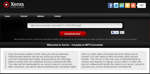 Xenra Youtube Converter - Youtube 影片轉檔及下載免費服務