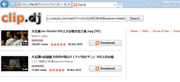 clip.dj 在網頁裡直接將 YouTube 影片轉為 MP4 或 MP3，免註冊直接下載