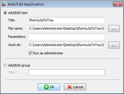 ShortcutsToTray 將常用資料夾、程式、檔案及網址，統統整合到工作列單一圖示內