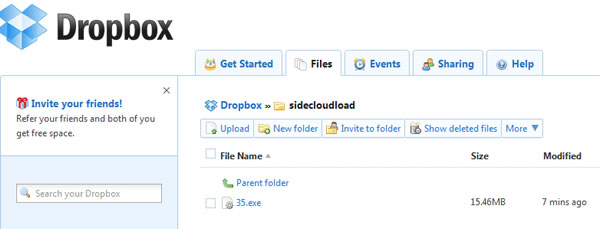 sideCLOUDload 免費代抓網路上的檔案，幫你直接存到 Dropbox 雲端硬碟或 EMail 到你的電子郵件信箱