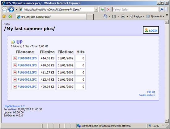 Http File Server 網頁式檔案分享軟體(HFS)