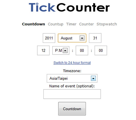 TickCounter 功能多樣的線上計時器