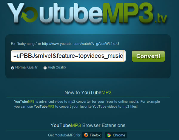 YoutubeMP3.tv 線上 Youtube 影片轉 MP3 服務