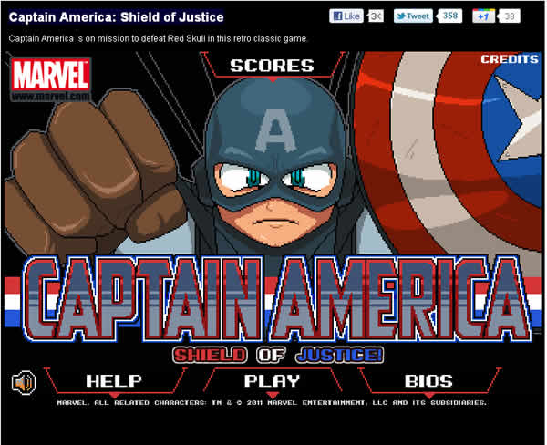 「Captain America: Shield of Justice」 美國隊長 - 正義之盾網頁遊戲