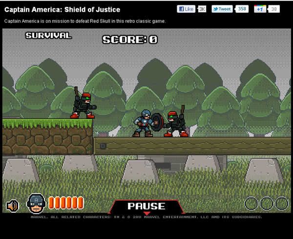 「Captain America: Shield of Justice」 美國隊長 - 正義之盾網頁遊戲