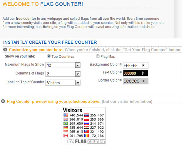 Flag Counter 免費計數器，可統計訪客來源的地區