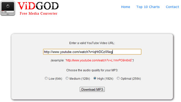 Vidgod 實用的 Youtube 轉 MP3 免費服務