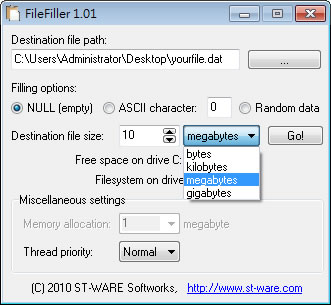 FileFiller 幫你建立測試時所用的大型檔案(免安裝)
