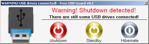 Free USB Guard 可在電腦關機時提醒取出 USB 隨身碟的免費工具(免安裝)