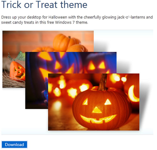 Ticket to Fear theme & Trick or Treat theme 微軟兩款萬聖節免費佈景主題桌布