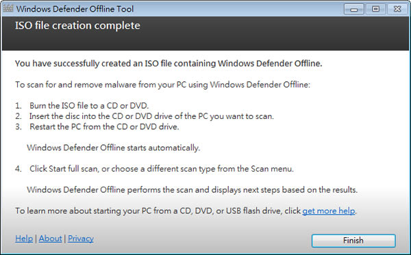 Windows Defender Offline 微軟提供 Windows Defender 惡意軟體離線掃描工具，讓你開機就可以掃描