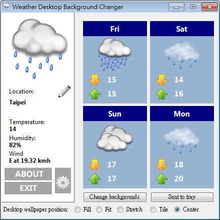 Weather Desktop Background 天氣預報桌面應用免費工具