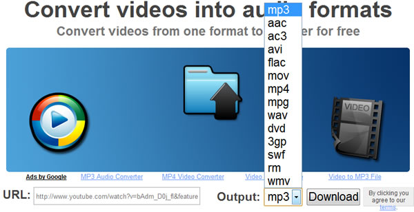ConvertVideoToAudio 可將 Youtube 影音轉成 MP3、MP4、AVI、 MPG...的線上免費應用