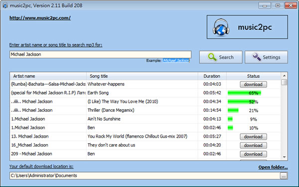 music2pc - MP3 下載免費工具(免安裝)