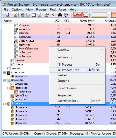 Process Explorer 更詳盡的「Windows 工作管理員」(免安裝)