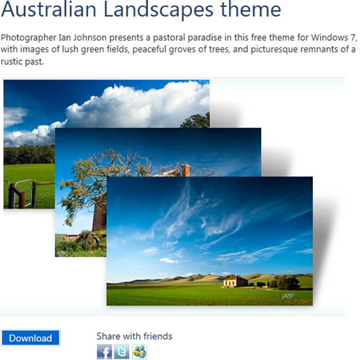 澳洲風景與海岸線 - 微軟 Windows 7 佈景主題