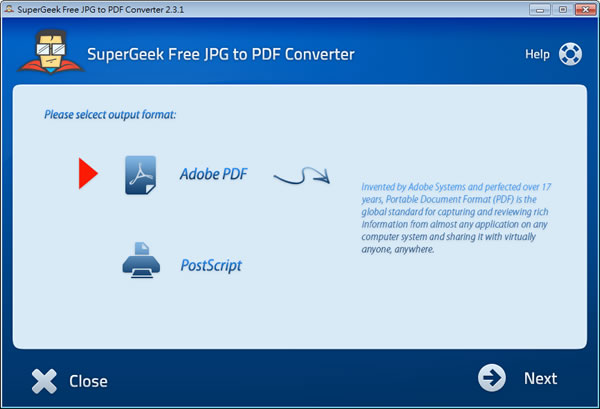 SuperGeek Free JPG to PDF Converter 圖片轉 PDF、PostScript 免費工具