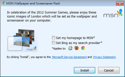 微軟 Bing、MSN 推出倫敦奧運佈景主題及螢幕保護裝置