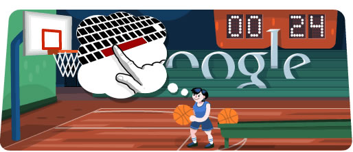 Google 搜尋首頁 - 奧運投籃遊戲