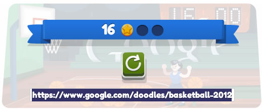 Google 搜尋首頁 - 奧運投籃遊戲