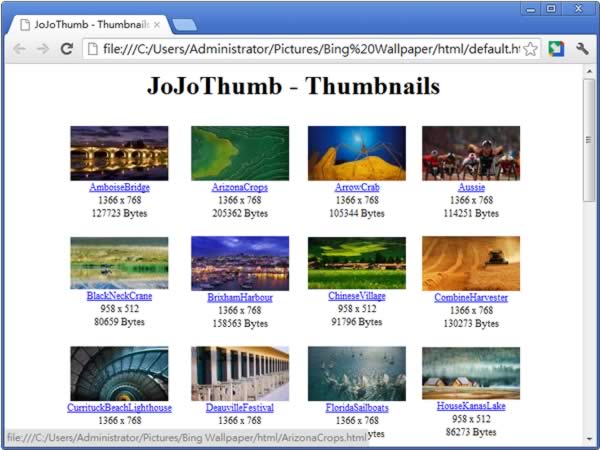 JoJoThumb 網頁縮圖產生器，用來製作相冊目錄超方便