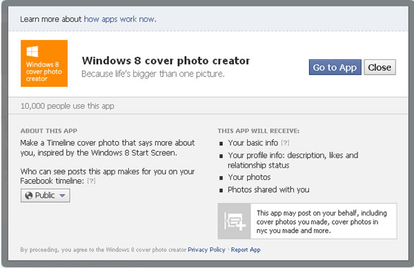 Windows 8 Cover photo creator 利用 Facebook 現有相片與好友來建立 Windows 8 開始的封面照片