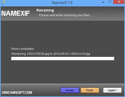 Namexif 依相片拍攝時所記錄的 EXIF 時間來批次重新命名檔名