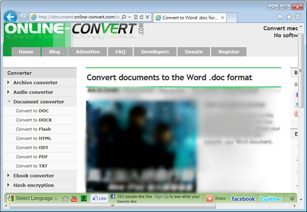 Online-Convert 線上文件轉 PDF、DOC、Flash 免費服務