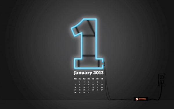 20款 2013年 1月份月曆桌布供你挑選