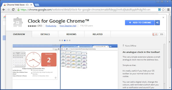 Clock for Google Chrome™ 在瀏覽器上設置提醒時間 - Chrome 瀏覽器擴充功能