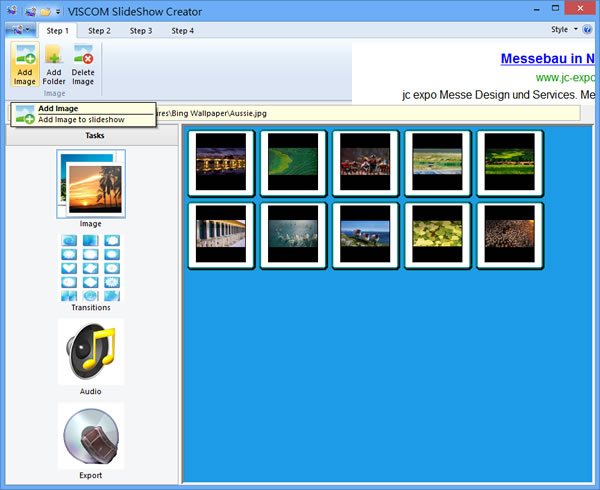 VISCOM Photo Slideshow Creator 利用影片格式來播放照片