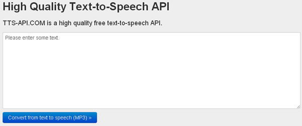 TTS-API 文字轉語音線上服務(英文)，還可下載 MP3 檔案