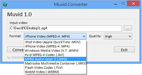 Muvid Video Converter 從影片中擷取聲音轉存成MP3音樂檔(免安裝)