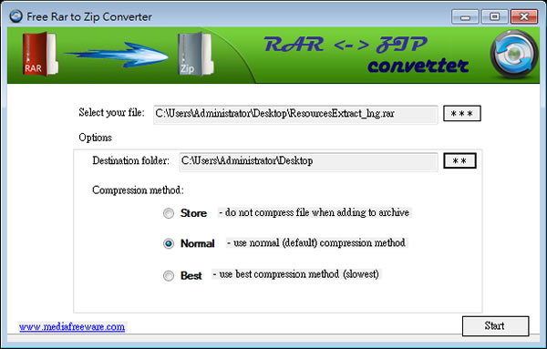 Free RAR to ZIP Converter 將 RAR 壓縮檔轉成 ZIP 壓縮檔格式