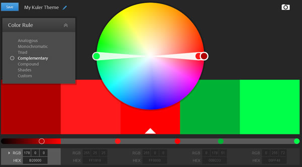 kuler 由 Adobe 所開發的線上色彩配置服務