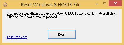 如何復原 Windows 8 的 HOSTS 文件？