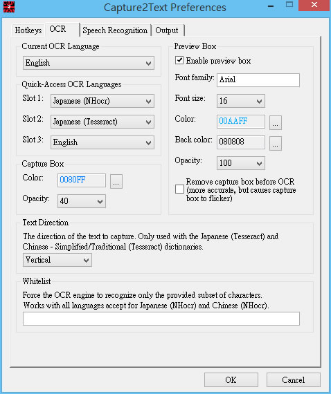Capture2Text 快速辨識螢幕上任何位置的文字(OCR)