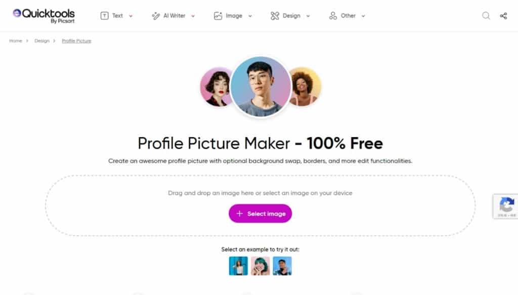 Quicktools Profile Picture Maker 線上個人形象圖片製作工具，百種風格任搭配