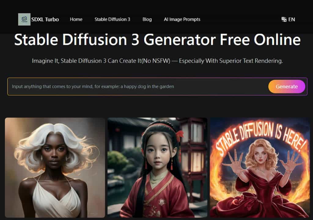 免費 AI 文生圖服務：Stable Diffusion 3 Generator Free Online