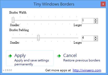 Tiny Windows Borders 輕鬆更改 Windows 視窗邊框大小